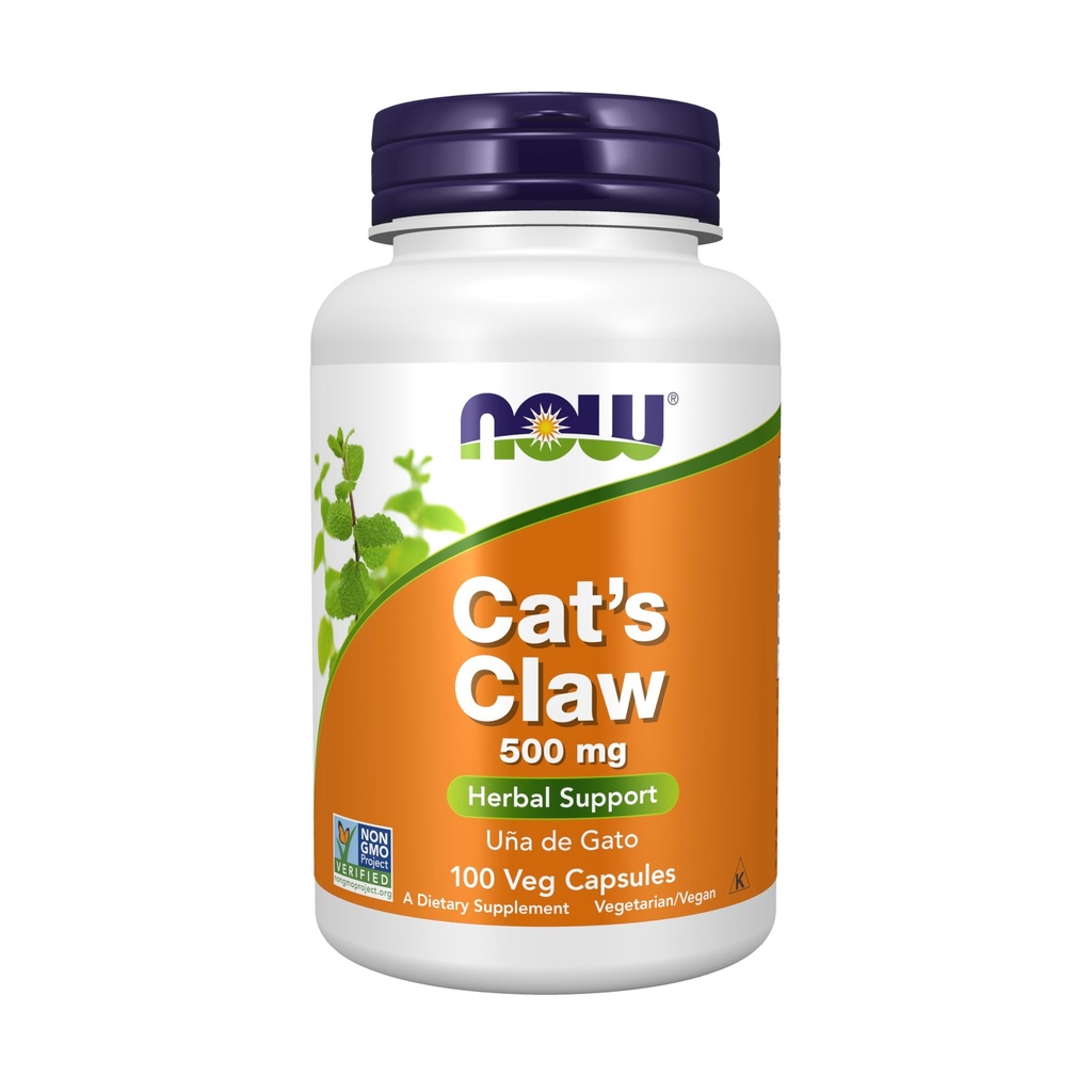 NOW Foods Supplements, Cat's Claw 500 mg, Non-GMO Project Geverifieerd, Kruidensupplement, 100 Veg Capsules