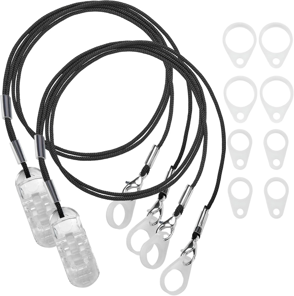 MEDca Hearing Aid Clips - Beschermende houder met Anti Lost Lanyard Cord - Touw met Loops en Clip en Security Clip Ideaal voor achter het oor hoortoestellen en persoonlijke geluidsversterkers, (Pack of 2)