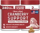 Hond UTI behandeling Cranberry Supplement voor honden, 240 Zachte Kauwen - Natuurlijke urinetrek infectie Ondersteuning en gezonde blaas controle 