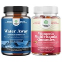 Bundle of Water Away Pillen - Fluid Retention Supplement met Dandelion Leaf Extract voor Bloating Relief - Capsules voor Leg & Feet Zwelling en Vrouwen Multivitamine Gummies voor Volwassenen Energie & Immuniteit
