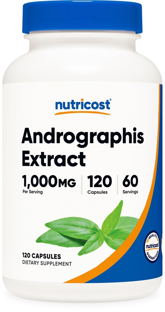 Nutricost Andrographis Extract Capsules (1000mg) (120 capsules) - Health and Wellness Vegetarian Supplement, 60 porties