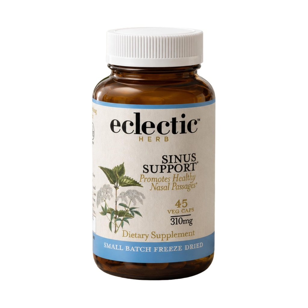 Eclectic Herb - Sinus Support Capsules | Sinus, Nasal + Respiratory Support | Freeze Dried, Concentrated Herbal Supplement | Natural, Wildcrafted, Non-GMO, Gluten Free, Vegan (45 CT | 310 mg)