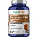 NusaPure Cordyceps 20:1 Extract, 150 mg Equivalent aan 3.000 mg 200 Veggie Capsules (Sinensis CS-4, Non-GMO, Vegan) Bioperine
