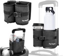 Perilogics Bagage Reisbekerhouder Handen Gratis Drink Caddy voor koffer handgreep. Perfecte Vliegtuig Reizen Essential Accessory Cadeau voor frequente Reiziger, Vluchtant of met Kinderen (Donkergrijs)