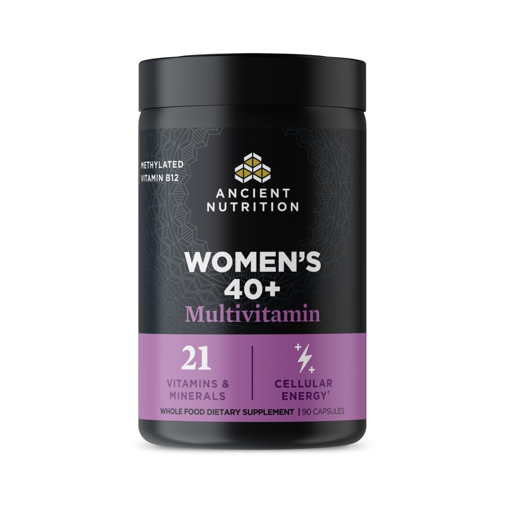 Oude voeding Multivitamine voor vrouwen 40, Multi Vitamine en Immuun Ondersteuning met Vitamine D & C, 20 Vitaminen en Mineralen, Stress en Slaap Ondersteuning, Ondersteunt Bot en Bloed Gezondheid, 90 Capsules
