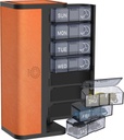 7-Dag AM/PM Pill Organizer met Kras-Resistant Lederen Case - Portable Weekly Travel Medicine Box met afneembare Daily Pods & Privacy Design (Bright Orange)