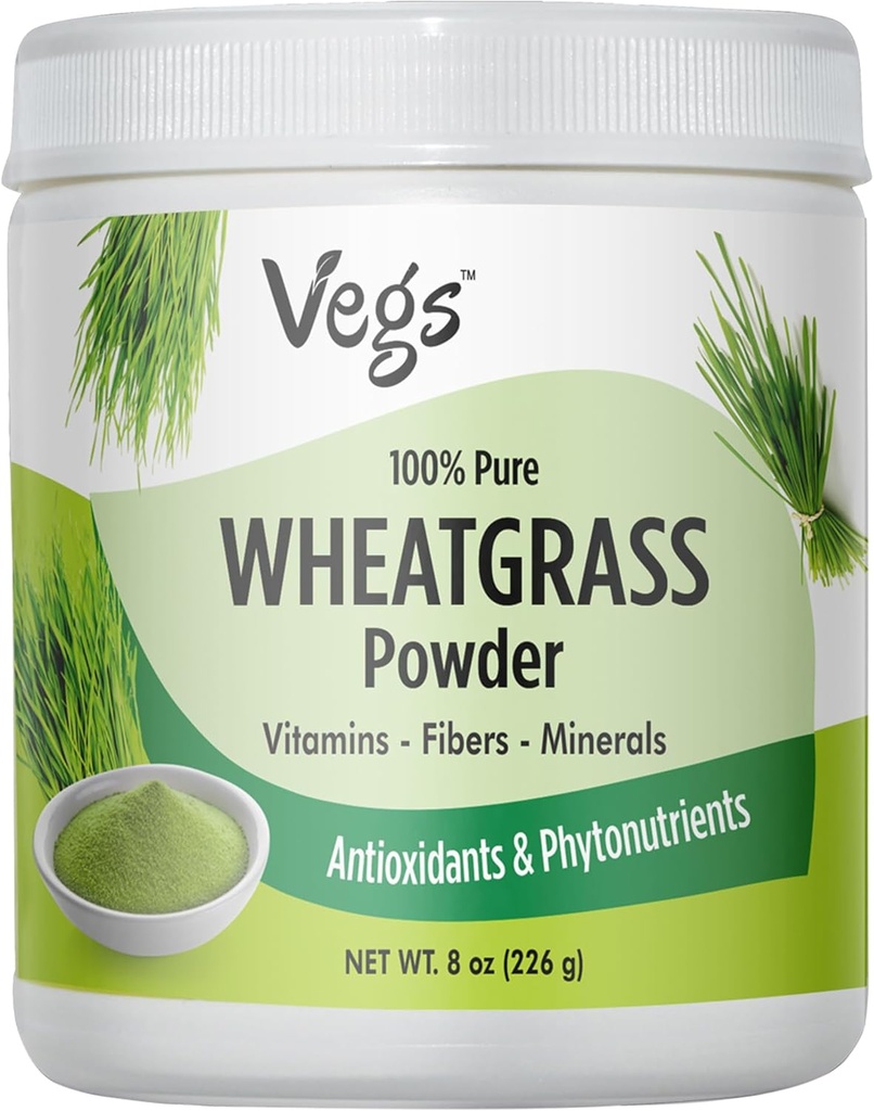 Tarwegras Poedersap - Biologische Groenen Superfood Poeder - Ondersteuning Immuniteit, Digestieve Gezondheid - Tarwegras voor Smoothies, Sap, Bakken - 8 Oz