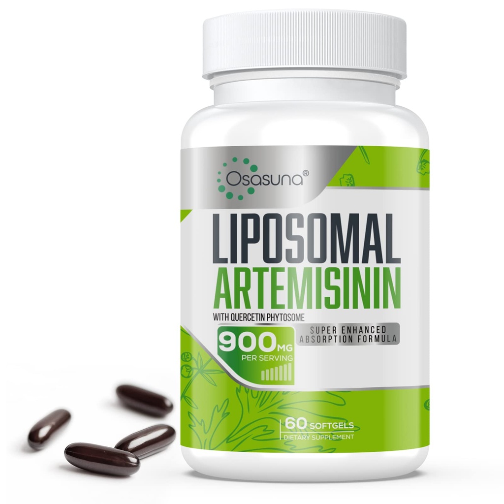 900 mg Liposomale Artemisine voor maximale absorptie, Sweet Wormwood Extract(Artemisia Annua) met quercetine Phytosome 200 mg, 60 Softgels - 2 maanden Levering