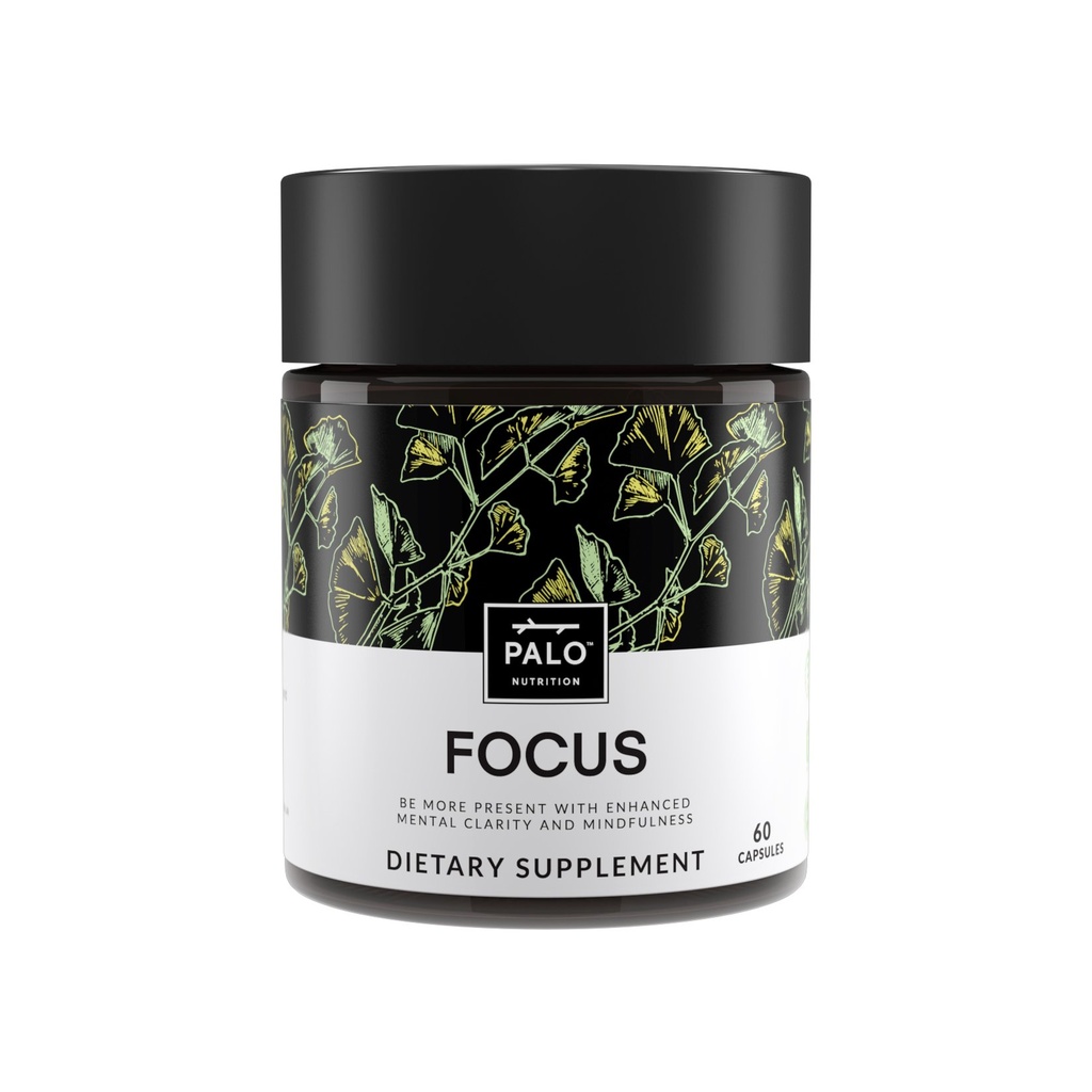 PALO FOCUS Brain Booster Natural Supplement Nootrope voor Geheugen, Focus, Leren, Reall, Aandacht en cognitie - Ginkgo Biloba, Bacopa, Gotu Kola, Ashwagandha, Mucuna 60 capsules