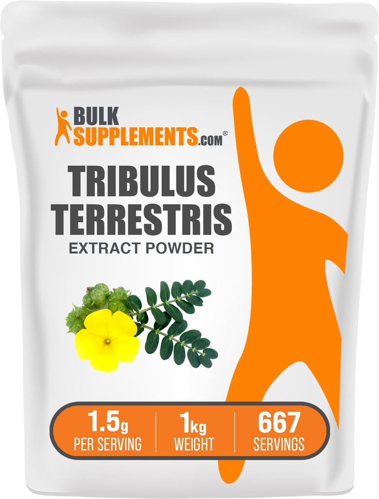 BulkSupplements.com Tribulus Terrestris Extract Powder - Tribulus Terrestris Supplements, Herbal Supplement - Gluten Free, 1.5g per Serving, 1kg (2.2 lbs) (Pack of 1)
