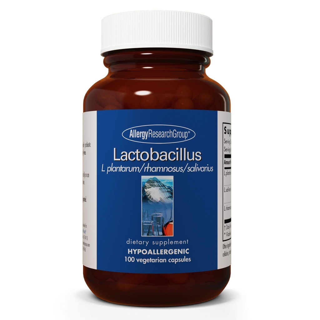 Allergie Onderzoeksgroep Lactobacillus Supplement - Probiotica voor mannen en vrouwen, Digestieve Gezondheid, Gut Health, Vegetarische Capsules - 100 Tel.