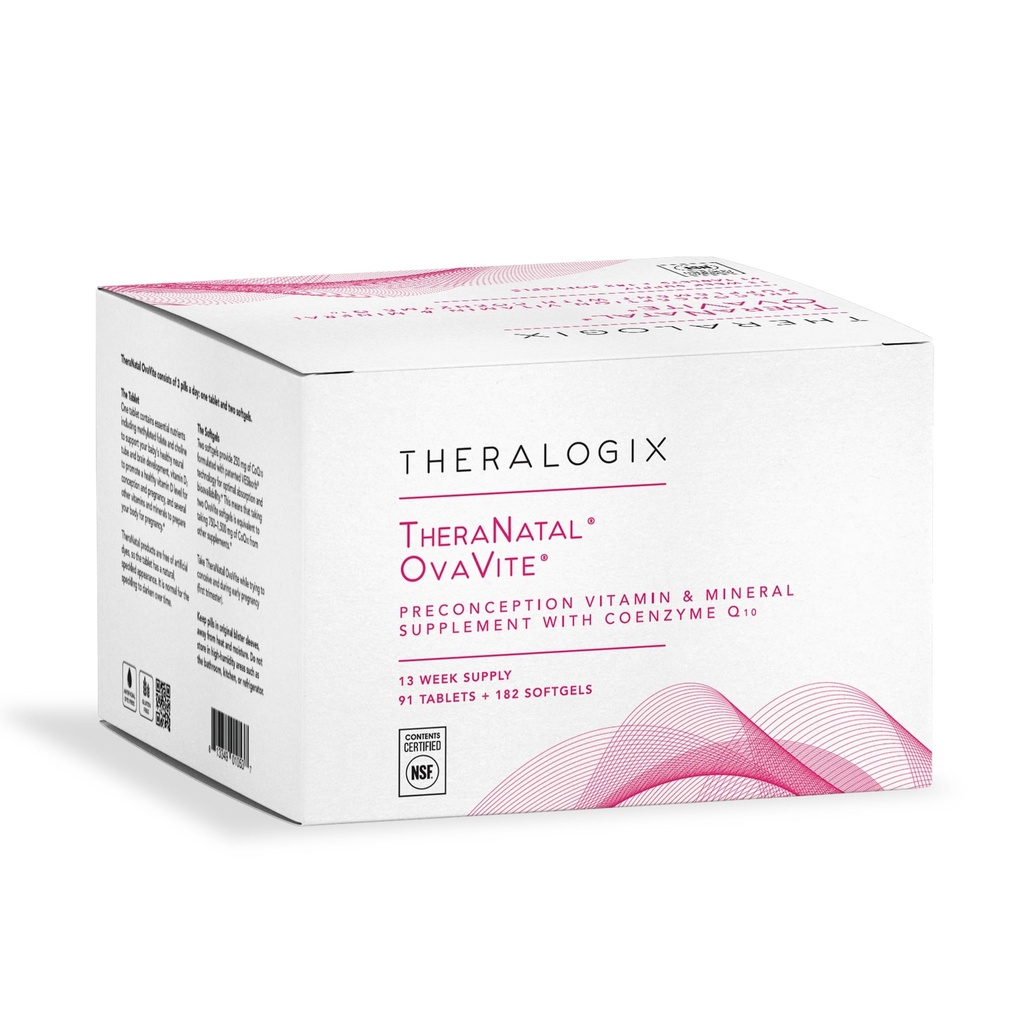 Theralogix TheraNatal OvaVite Vitaminen - 13-Week Supply - Prenatale Vitaminen & Vruchtbaarheid Supplement voor vrouwen met CoQ10* - NSF Gecertificeerd - 91 Tabs, 182 Softgels (91 Servers)