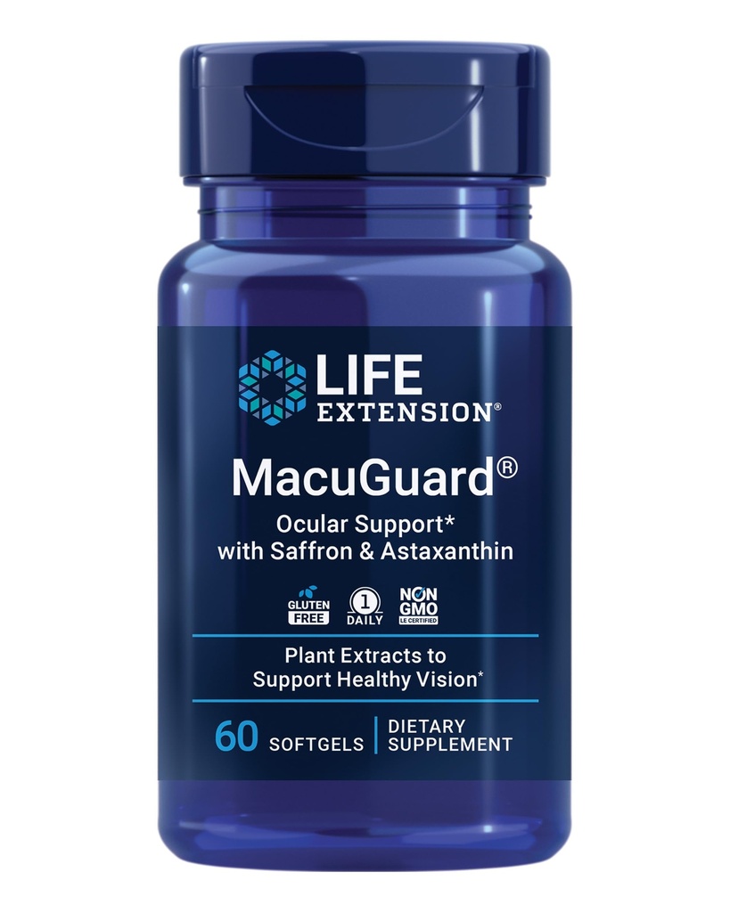 Life Extension MacuGuard Ocular Support with Saffron & Astasured 