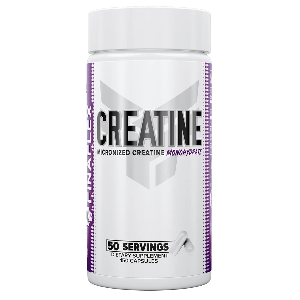 FINAFLEX Pure CREATINE - 150 capsules - Bevordert spierkracht, grootte en prestaties - 100% zuiver, gemicroniseerd Creatine Monohydraat - NSF gecertificeerd - 50 porties