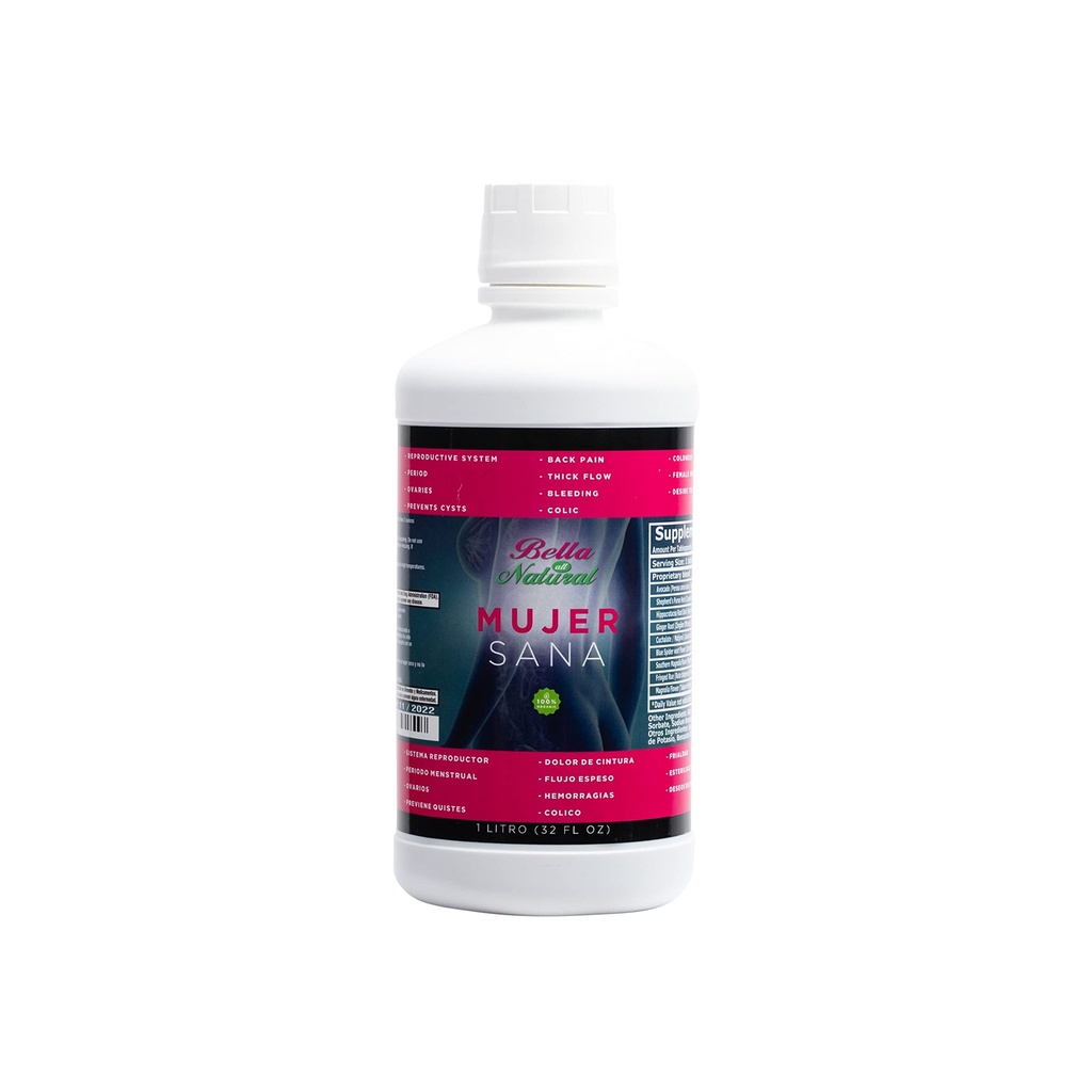 Bella All Natural Mujer Sana Gezonde vrouw, Hormonale onbalans, PCOS, Periode Krampen - 1 Liter