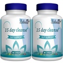15 dagen Reiniging, Gut en Colon Support, Geavanceerde 15 dagen Gut Cleanse Detox voor vrouwen en mannen met Senna, Cascara Sagrada & Psyllium Husk, Non-GMO, 30 capsules