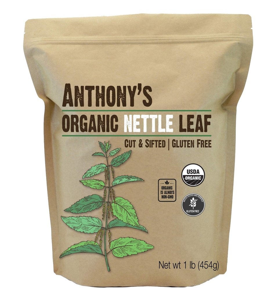 Anthony's biologische brandnetelblad, 1 lb, glutenvrij, niet GGO, gesneden & gezeefd, niet gestraald, Keto vriendelijk