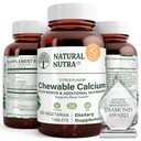 Natuurlijke Nutra kauwbare calciumsupplement voor bot sterkte, bevordert spier gezondheid, helpt verbeteren van de gezondheid van tanden, ondersteuning zenuw gezondheid, en cardiovasculaire gezondheid, verbeteren bot sterkte, 120 tabletten