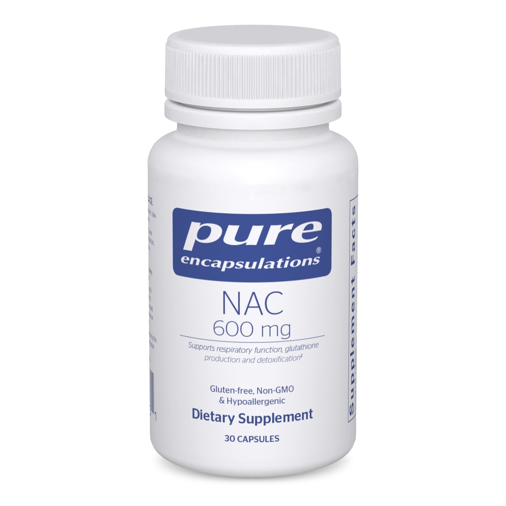 Pure Encapsulations NAC 600 mg - N-Acetyl Cysteine NAC Supplement for Lung Health & Immune Support, Liver Support & Antioxidants* - with Freeform N-Acetyl-L-Cysteine - 30 Capsules