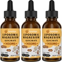 Magnesium Glycinate Liquid Drops - Liposomale chelaat met kersensmaak voor eenvoudige absorptie, bevordert slaap, Mood, Intestinal & Bone Health, vermindert stress - 60ML (2.04 Fl Oz (pakket van 3)