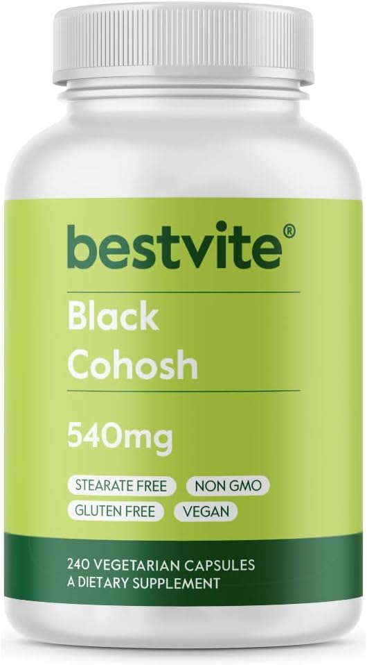 BESTVITE Black Cohosh 540mg (240 Vegetarische Capsules) - No Stearates - No Fillers - Vegan - Non GMO - Glutenvrij