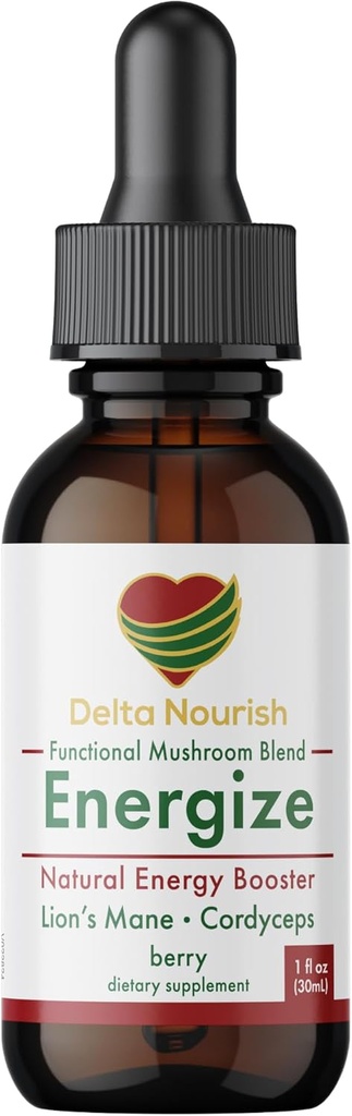 Energize Drops - Natural Energy Supplement Liquid with Mushroom, Cordyceps, Alpha GPC, L-Tyrosine & Vitamin B12 - Energy Liquid Water Maximum, Absorption Gluten-Free - Drink Enhancer Shots for Focus