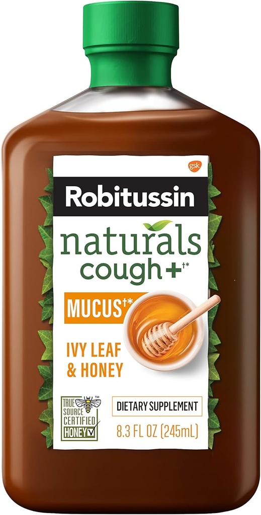 Robitussin Naturals Honing en Ivy Leaf Dieetsupplement Relieves Occasional Cough geassocieerd met Hearseness, Dry Throat, en Irritants, 8.3 oz