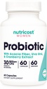 Nutricost Probiotic for Women 30 Miljard CFU, 60 Capsules - Complex with Acacia Fiber, Uva Ursi & Cranberry Extract, Non-GMO & Glutenvrij