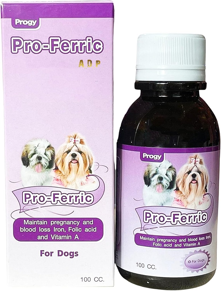 PRO-FERRIC 100 CC. Liquid Tonic Best Pet Booster Blood Support for Dogs Puppies Iron & Multi Vitamins Supplement Super toenemende dierlijke immuniteit energie & macht, Folic B6 B12 bevordert rode bloedcel