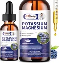 2 Pack Kalium Magnesium Supplement Vloeistof - Hoge absorptie Kalm Magnesium Complex & Kalium Plus Calcium, Vitamine D3, Zink voor Leg Cramps & Bone & Energy & Immuun Ondersteuning - 4 Fl oz
