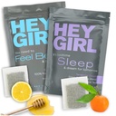 Hey Girl Sleep + Feel Better Tea Bundle - Slaap Thee w / Kamille, Valeriaan wortel & citroenbalsem in theezakjes + Voel je beter kruidenthee met echinacea, vlierbessen, vitamine C