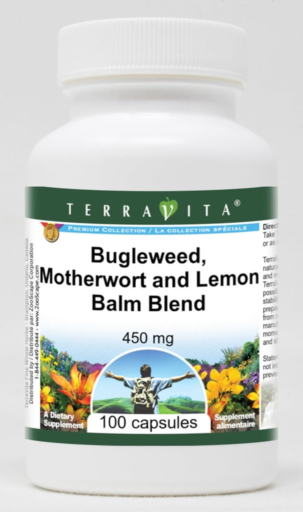 Schildklierondersteuning - Bugleweed, moederkruid en citroenbalsem - 450 mg (100 capsules, ZIN: 511178) - 2 verpakkingen