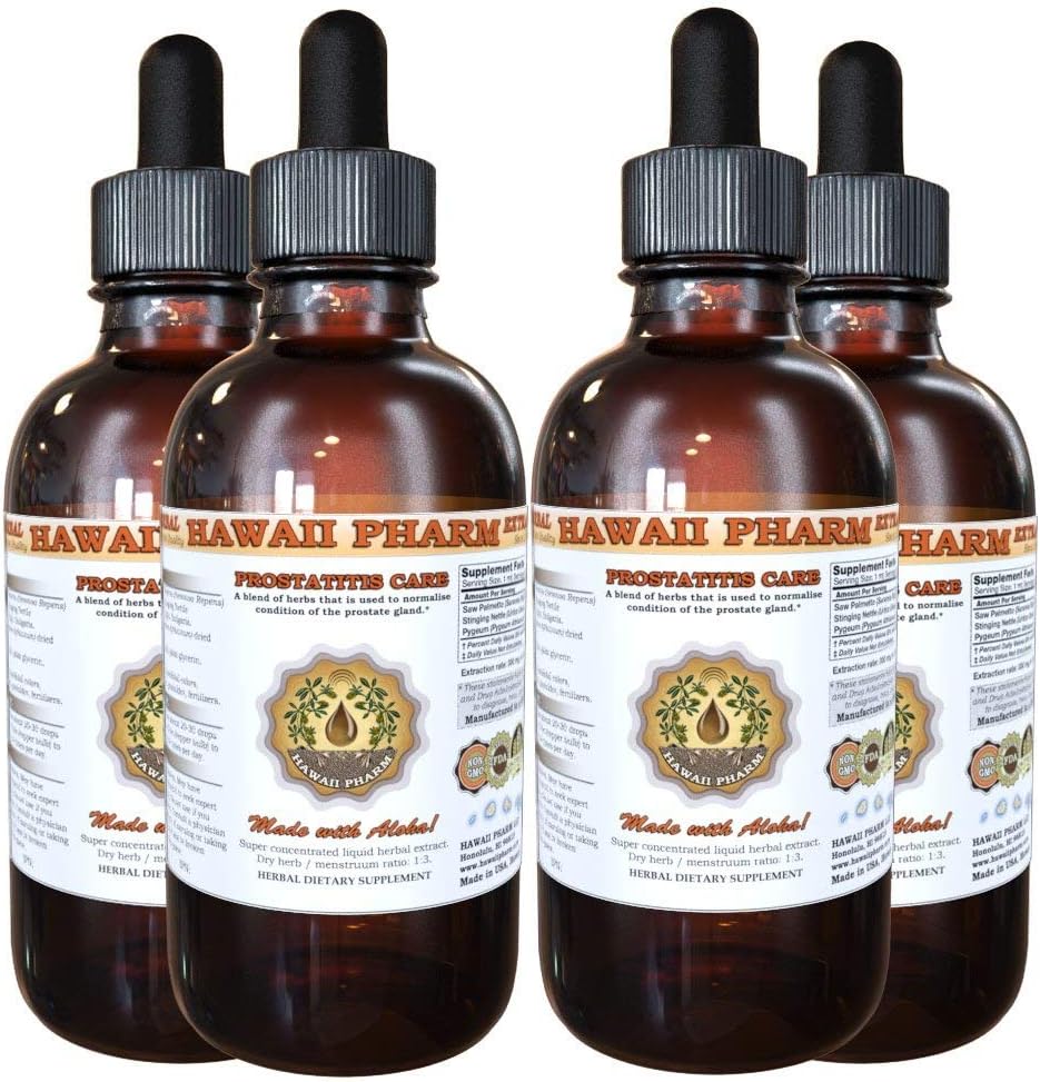 Prostaat Support Dieetsupplement: Pygeum (Pygeum Africanum) Bark, Saw Palmetto (Serenoa Repens) Berry, Stinging Nettle (Urtica Dioica) Blad Tinctuur (Alcohol-gebaseerde Liquid Extract) 4x4 oz