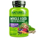 NATURELO Whole Food Multivitamine + Immune Blend met Vlierbessen en Paddenstoelen - Complete Multivitamine met Extra Immune Ondersteuning - C, D3, Zink, Vlierbessen, Reishi, Shitake - 60 Vegan Capsules