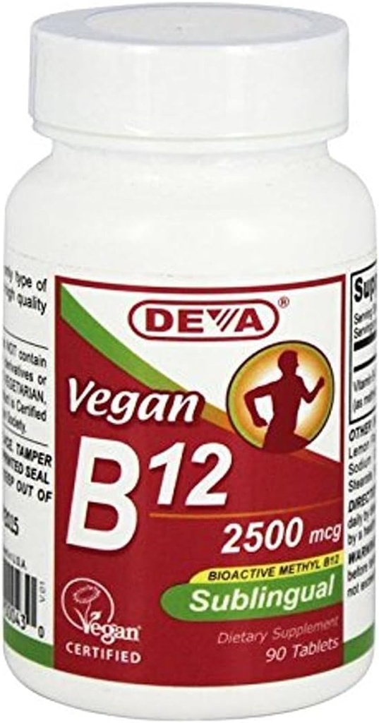 Deva Vegan Vitaminen B12 Sublingual, 90 Tellen