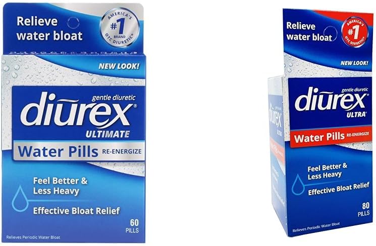 Diurex Ultimate 60 Count & Ultra 80 Count Water Pillen Bundle - Maximale sterkte Diuretische voor Prompt Bloat Relief