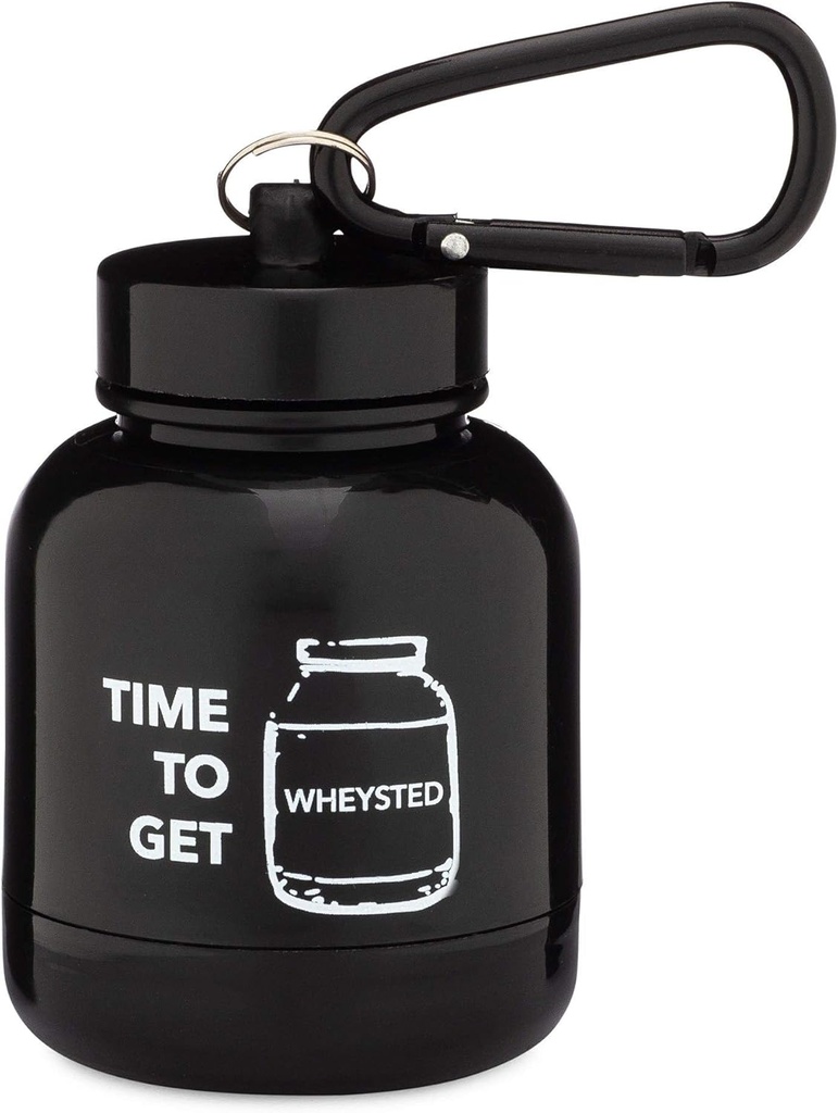 ONMYWHEY - Proteïnepoeder en supplement Funnel Keychain, Portable To-Go Container voor de sportschool, trainingen, fitness, & Travel - TSA goedgekeurd, tijd om te krijgen Wheysted