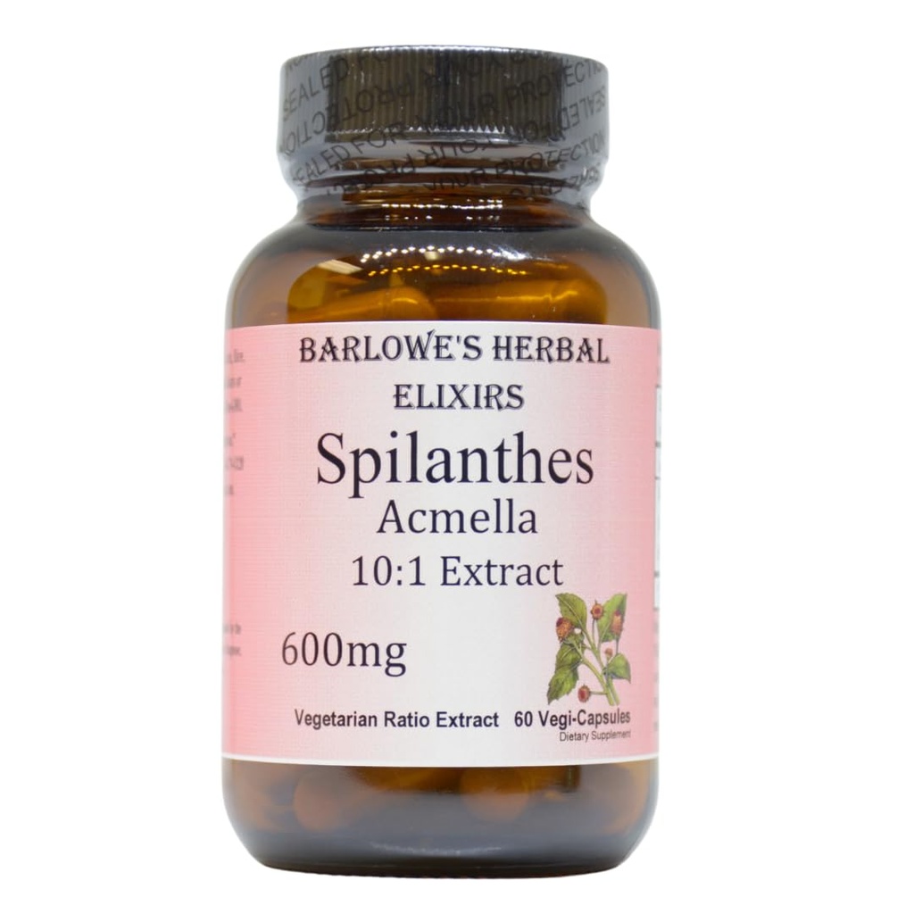 Spilanthes Acmella Extract | 600mg Per Capsule | Herbal Supplement for Natural Wellness & Balance | 60 Vegan Capsules | Stearate-Free, Glass Bottled for Freshness