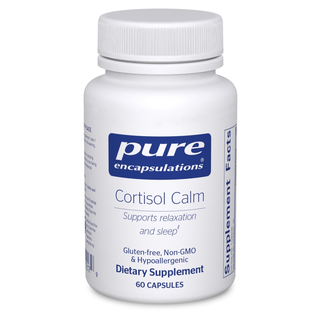 Pure Encapsulations Cortisol Calm - Ondersteunt Cortisol Health & Relaxation - Bevat Ashwagandha & L-Theanine - Rustige slaap - 60 capsules