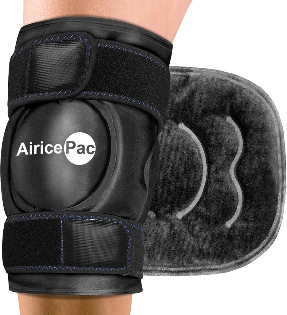 Ice Pack for Knie Pain Relief, Reusable Gel Ice Wrap for Injuries, Swelling, Knie Replacement Surgery, Cold Compress Therapy for Artritis, Meniscus Tear and ACL, Black