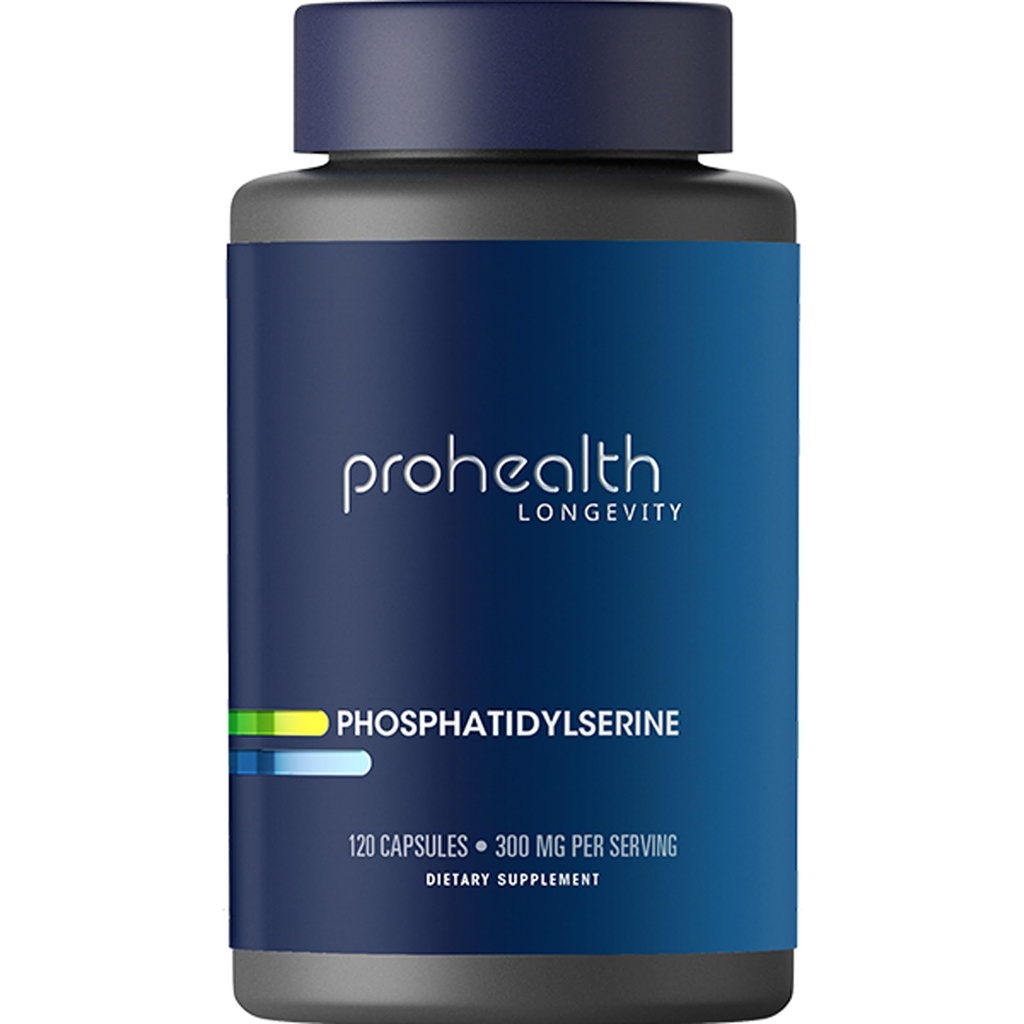 Prohealth Fosfatidylserine. Beschermt cognitie en hersengezondheid. Ondersteunt gezonde zenuwstelselfunctie. Verbetert de atletische prestaties en herstel. 300 mg per 2 capsules.