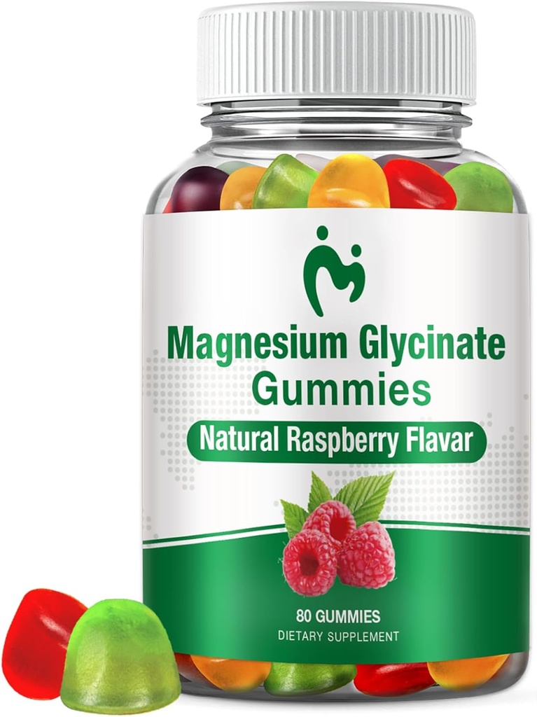 Magnesium Glycinate Gummies voor volwassenen & kinderen, 1 Packs Kalm Magnesium Gummies voor slaap, Magnesium Malate kauwbare 400mg, Stress & Muscle Relief, Magnesium Kalium Supplement
