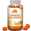 Kurkuma Curcumin & Ginger Kauwbare Gummies voor volwassenen en kinderen. Veganistisch vriendelijk, Kosher & Halal, Glutenvrij, Niet GGO. 60 Tel.