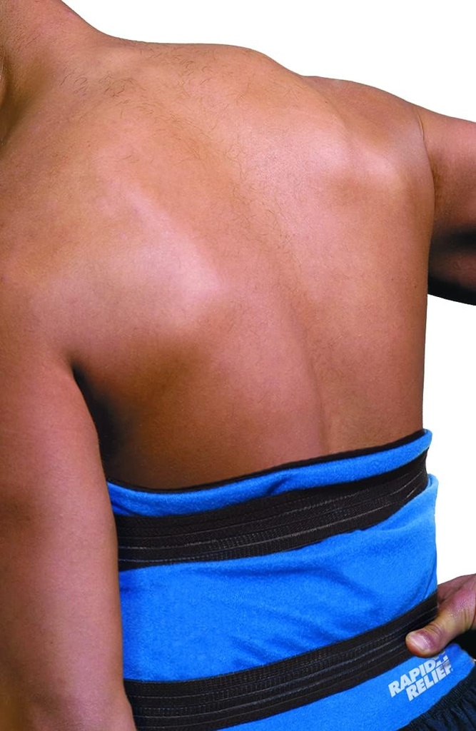 Rapid Relief Deluxe Herbruikbare warme en koude kompressen - grote flexibele ijspakket Hot Cold Therapie Pack voor rug- en lichaamspijn met verstelbare band, Freeze of Magnetron