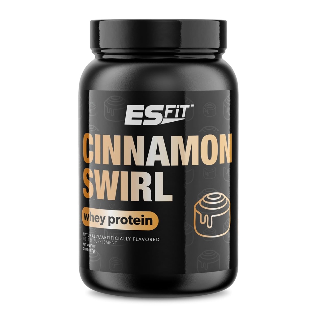 Wei Proteïnepoeder - Post workout Wei Proteïne Isolaat voor spierherstel, Non-GMO, Superior Smaak, BCAA's, Getest en gecertificeerd, Kaneel Swirl, 2 Ponden
