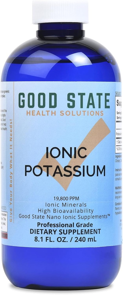 Good State Liquid Ionic Kalium (48 porties bij 99 mg elementair, plus 2 mg fulvinezuur - 8 fl oz)