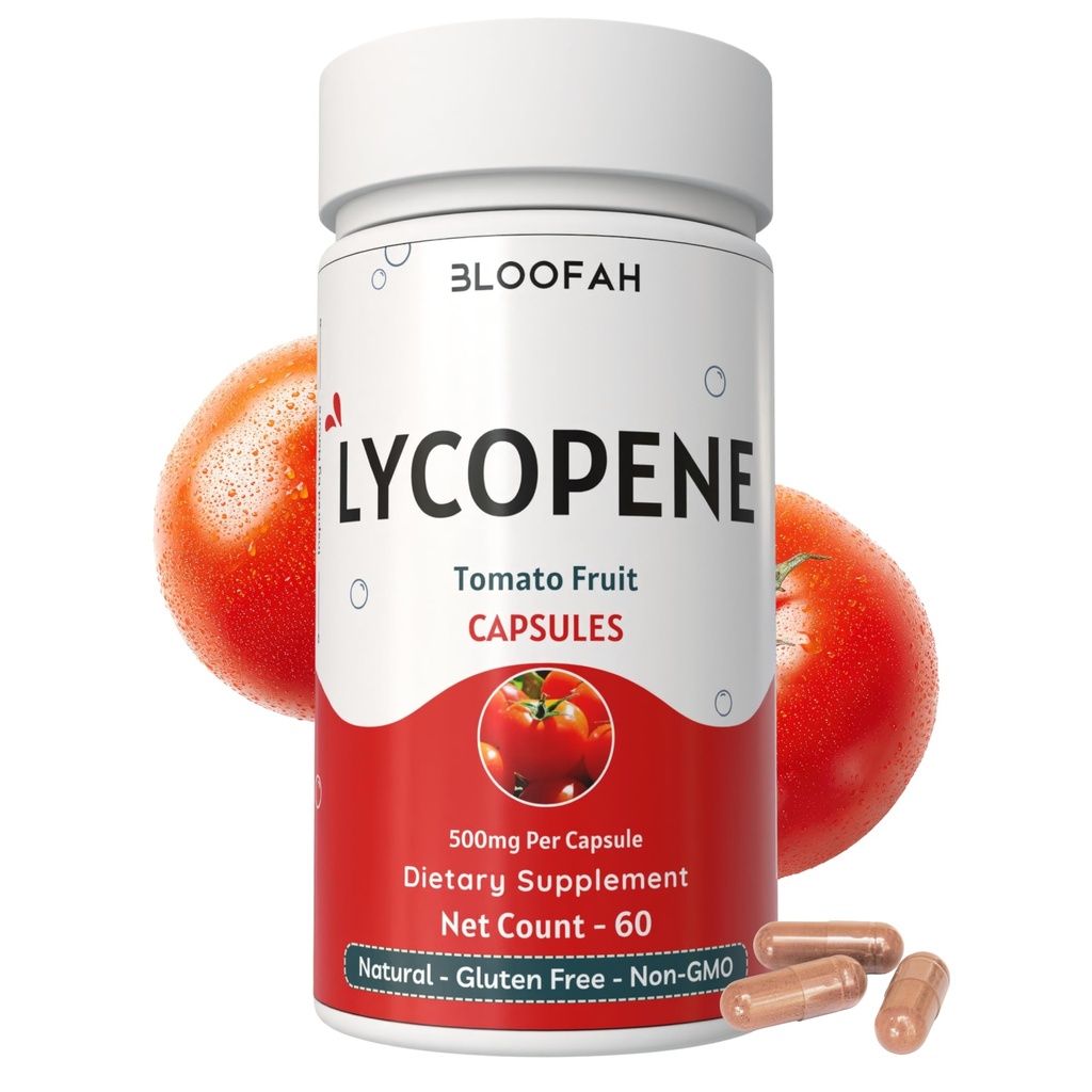 Tomaatpoeder (Lycopeen) Capsules 500mg - 60 Tellen 