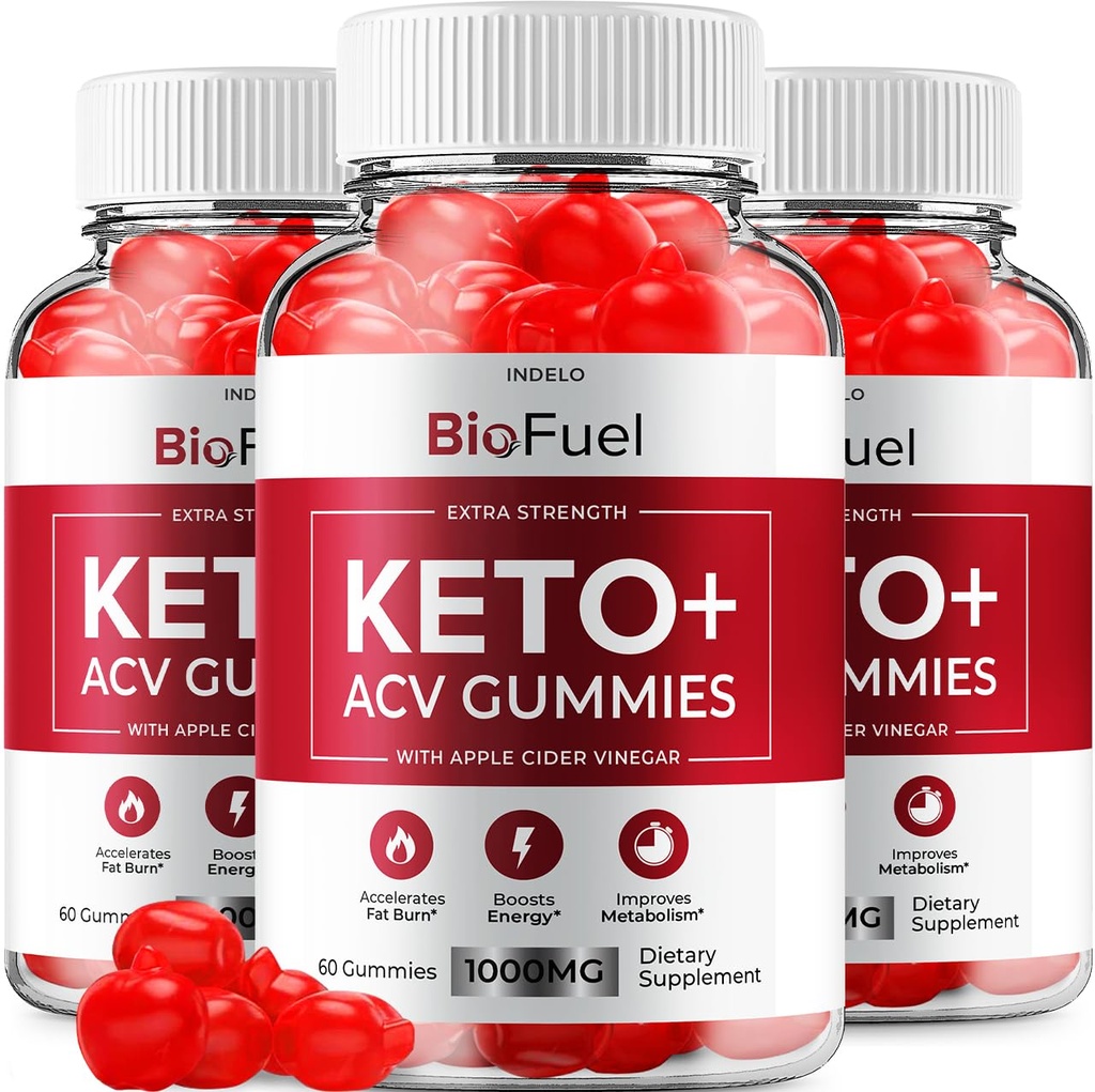 (3 Pack) Bio Fuel Keto ACV Gummies - Geavanceerde Formule BioFuel Keto Plus ACV Gummies Apple Cider Vinegar Bio Fuel ACV, Weight Management Gummies Dieetsupplement Beoordelingen Mannen Vrouwen (180 Gummies)