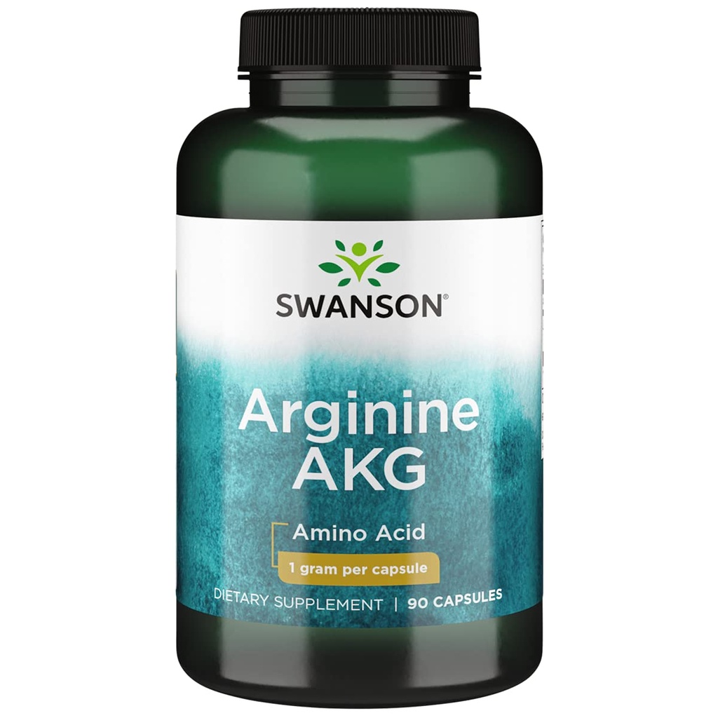 Swanson Aminozuur Maximale sterkte Arginine Akg Nitrik Oxide Enhancer 1000 Milligrammen 90 Capsules
