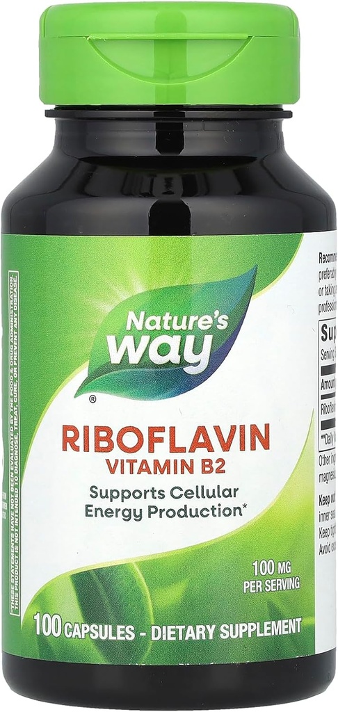 Nature's Way Vitamine B2 100 mg Caps, 2 pk